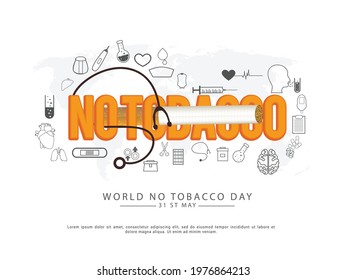 Illustration Of 31 May World No Tobacco Day Background.