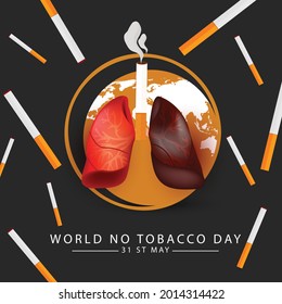 Illustration Of 31 May World No Tobacco Day Background.