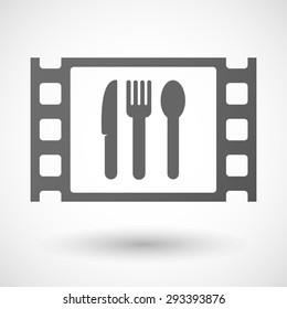 Illustration of a 35mm film frame with cutlery