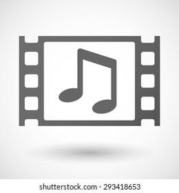 Illustration of a 35mm film frame with a note music