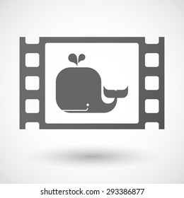 Illustration of a 35mm film frame with a whale
