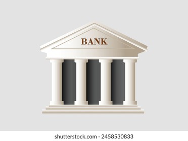 ilustración del Vector del icono del banco 3d en aislado