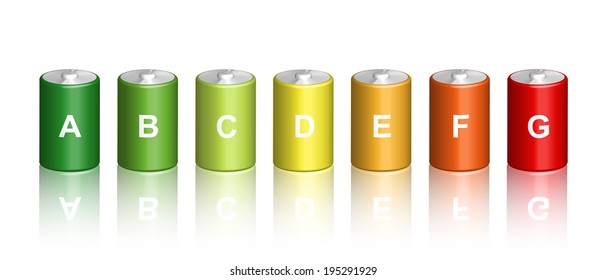 Illustration of 3d battery energy efficiency