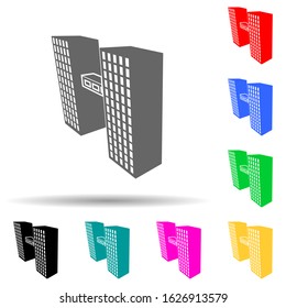 illustration of 3d building multi color style icon. Simple glyph, flat vector of 3d building icons for ui and ux, website or mobile application