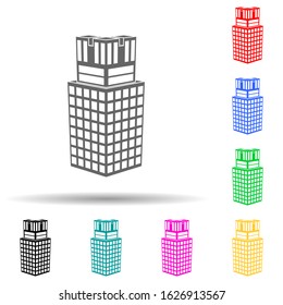 illustration of 3d building of the university multi color style icon. Simple glyph, flat vector of 3d building icons for ui and ux, website or mobile application