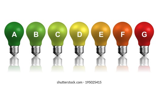 Illustration of 3d bulb energy efficiency