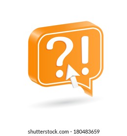 Illustration of 3D chat box and cursor 