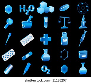 Illustration of 3d chemistry icons