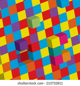 An Illustration of 3d cubes background