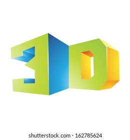Ilustración del símbolo de tecnología de visualización 3d aislado en un fondo blanco