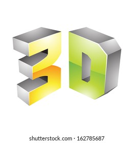 Illustration of 3d Display Technology Symbol isolated on a white background