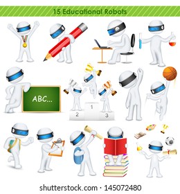 illustration of 3d education student in fully scalable vector