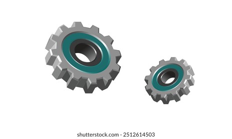 Illustration of 3d gear or cogwheel icon