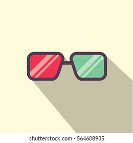 Illustration of 3D glasses.