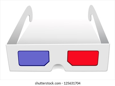 illustration of 3d glasses on white background