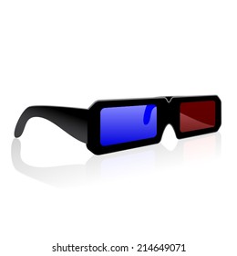 illustration of 3d glasses on white background 