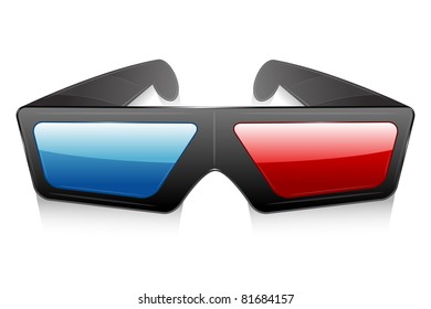 illustration of 3d glasses on white background