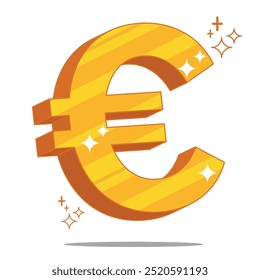 Ilustração da moeda de euro dourada 3d flutuante