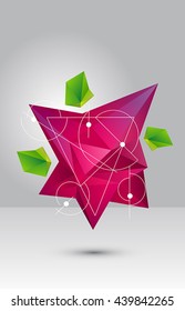 Illustration of the 3D graphic, simple art for web and print design appealing for abstract theme.