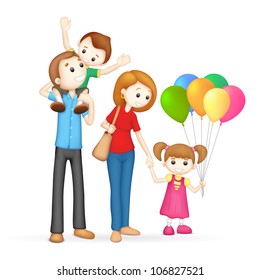 illustration of 3d happy family in vector fully scalable