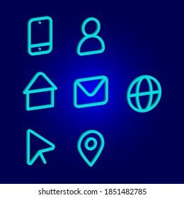 illustration of 3d icon set on blue background