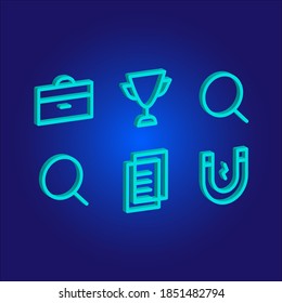 illustration of 3d icon set on blue background