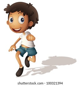 Illustration of a 3D looking boy on white