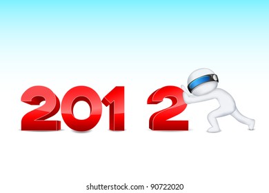 illustration of 3d man in vector fully scalable pushing 2012