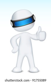 illustration of 3d man in vector fully scalable showing ok sign