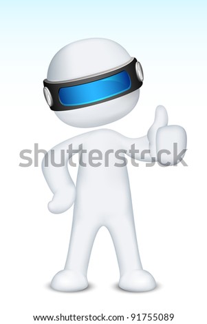 illustration of 3d man in vector fully scalable showing ok sign