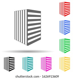 illustration of 3d modern building multi color style icon. Simple glyph, flat vector of 3d building icons for ui and ux, website or mobile application