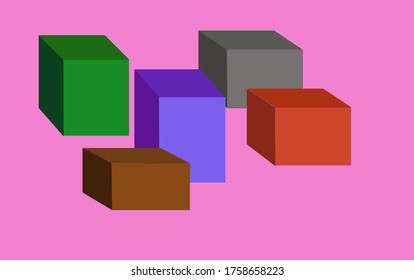 Ilustración del objeto 3D en fondo rosado.