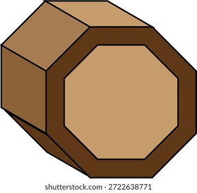 Ilustración de la ilustración geométrica de la forma del prisma octogonal 3d