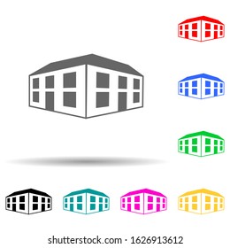 illustration of 3d office building multi color style icon. Simple glyph, flat vector of 3d building icons for ui and ux, website or mobile application