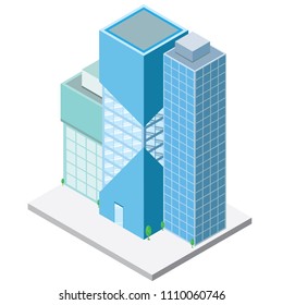 Illustration of 3D office buildings