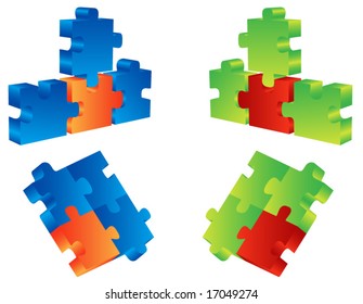 Illustration of 3d puzzle
