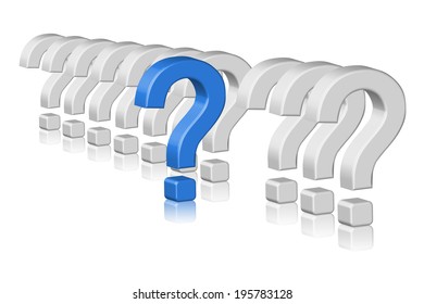 Illustration of 3d question marks