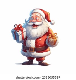 Illustration of 3D Realistic Santa Claus Cartoon Character