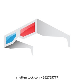 Illustration of 3d Red and Blue Glasses isolated on a white background