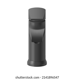 Illustration of 3D Rendering Black Modern Mixing Tap for Cold and Hot Water for the Bathroom Mixer on a White Background