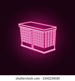 illustration of 3d school building icon. Elements of 3d building in neon style icons. Simple icon for websites, web design, mobile app, info graphics
