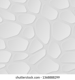 Illustration of 3D seamless white stone wall or floor elegant pattern background. minimal and realistic style. Vector