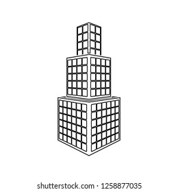 illustration of 3d skyscraper building icon. Element of 3d building for mobile concept and web apps icon. Thin line icon for website design and development, app development