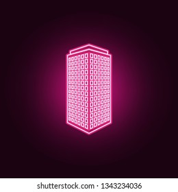 illustration of 3d skyscraper building icon. Elements of 3d building in neon style icons. Simple icon for websites, web design, mobile app, info graphics