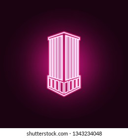 illustration of 3d skyscraper building icon. Elements of 3d building in neon style icons. Simple icon for websites, web design, mobile app, info graphics