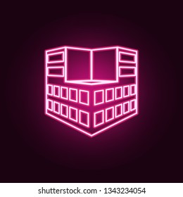 illustration of 3d skyscraper building icon. Elements of 3d building in neon style icons. Simple icon for websites, web design, mobile app, info graphics