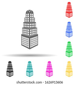 illustration of 3d skyscraper building multi color style icon. Simple glyph, flat vector of 3d building icons for ui and ux, website or mobile application
