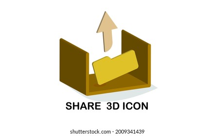 illustration 3D vector graphic art of SHARE button WITH WHITE BACKGROUND. suitable for vlog assets.