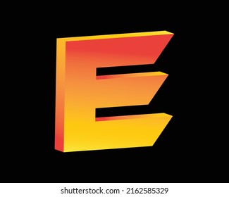 illustration of 3D word written in orange shadow color.
