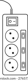 illustration of a 3-pin electrical socket